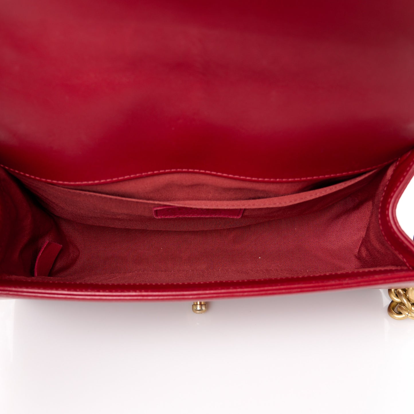 Lambskin Quilted Medium Boy Flap Red