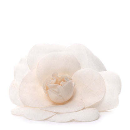 Chanel Fabric Camellia Flower Brooch White 1 of 4