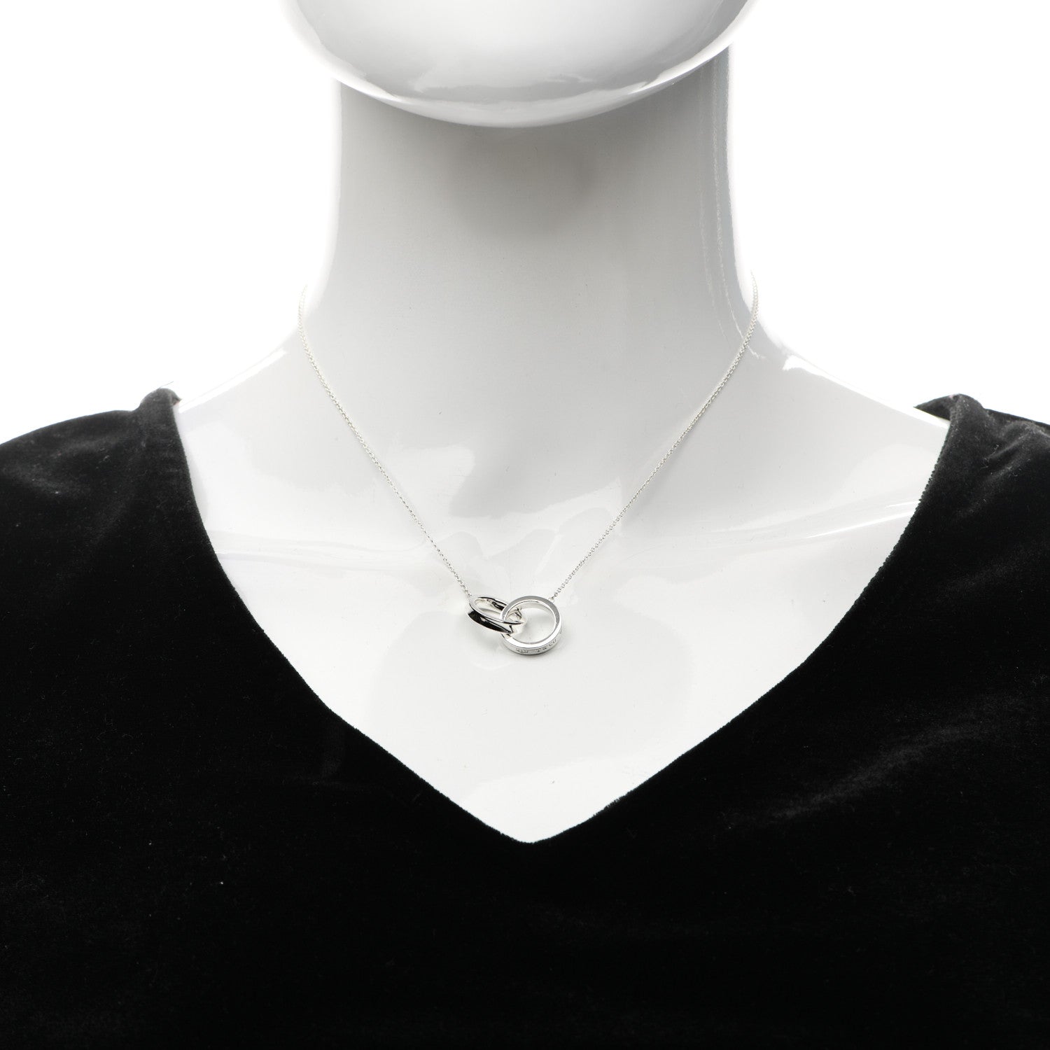 Tiffany Sterling Silver 1837 Interlocking Circles Pendant Necklace 2 of 5
