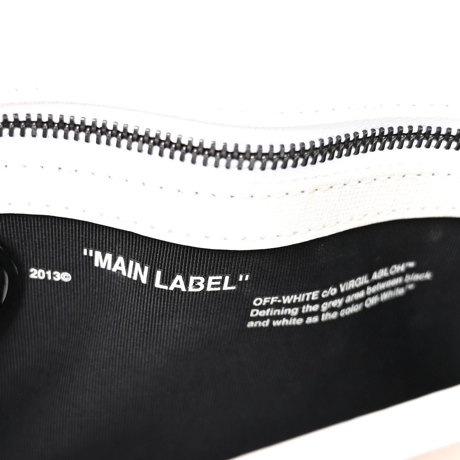 Off-White Saffiano Striped Mini Diag Binder Clip Bag White Black 6 of 10