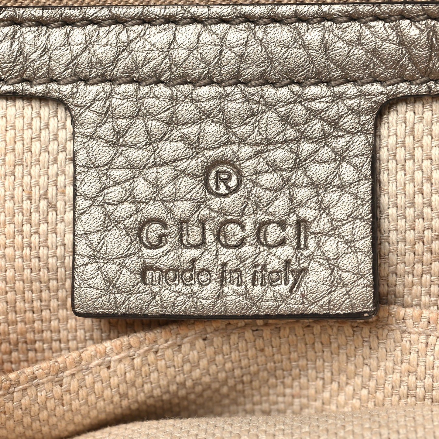 Metallic Pebbled Calfskin Medium Soho Flap Crossbody New Golden Beige
