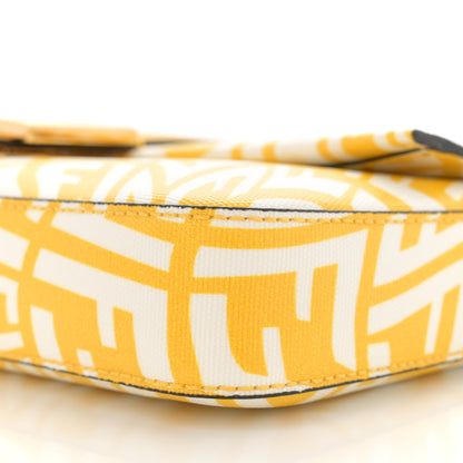 Fendi X SARAH COLEMAN Glazed Canvas Vitello King FF Vertigo Baguette 1997 Mimosa White 10 of 13