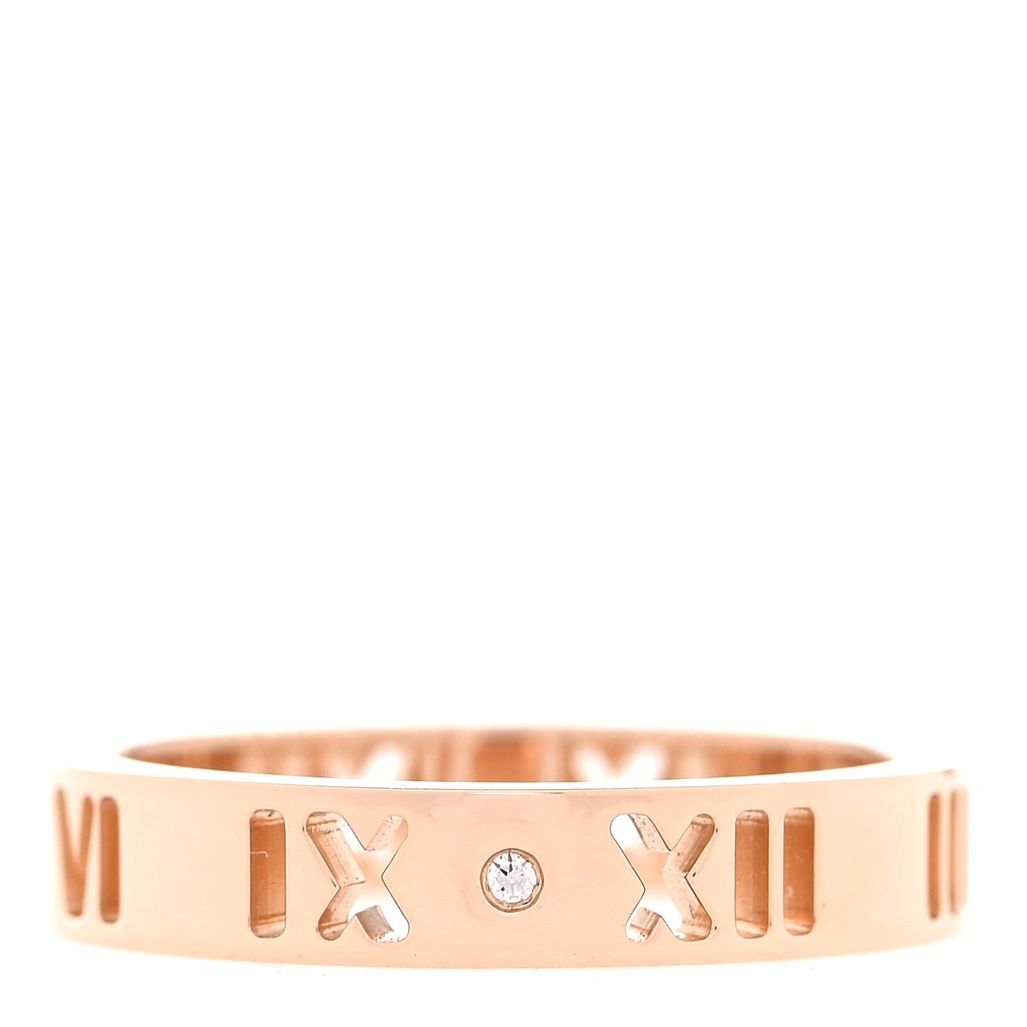 18K Rose Gold Diamond Atlas Pierced Ring 49 4.75