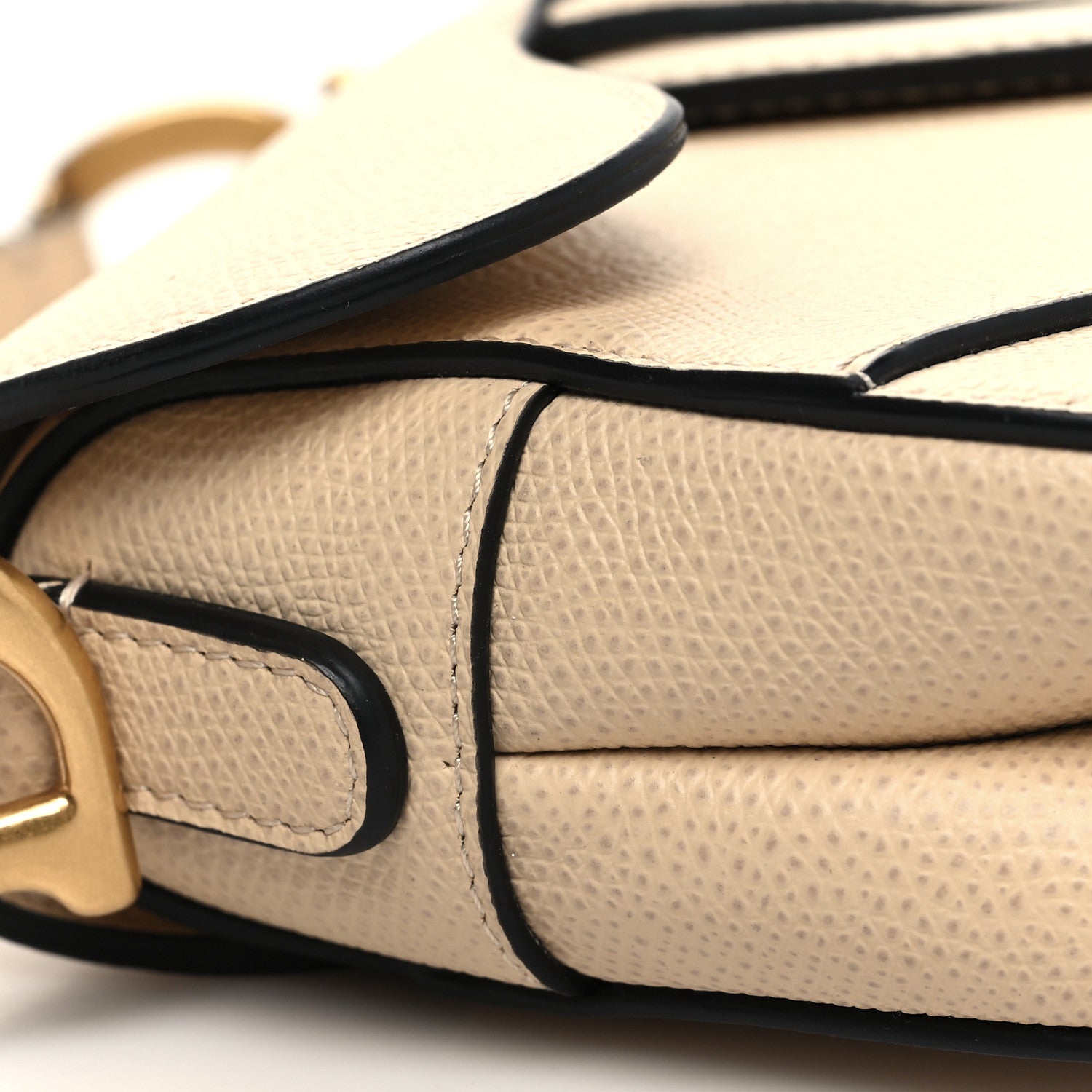 Christian Dior Grained Calfskin Mini Saddle Bag Beige 8 of 9