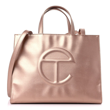 Telfar Metallic Vegan Leather Medium Shopping Bag Copper 1 of 7