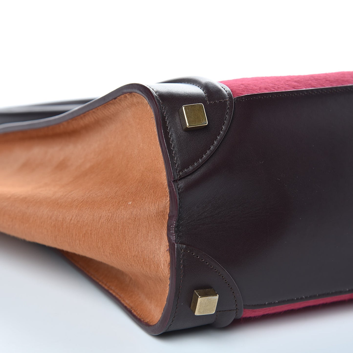 Pony Hair Smooth Calfskin Micro Tri-Color Luggage Pink