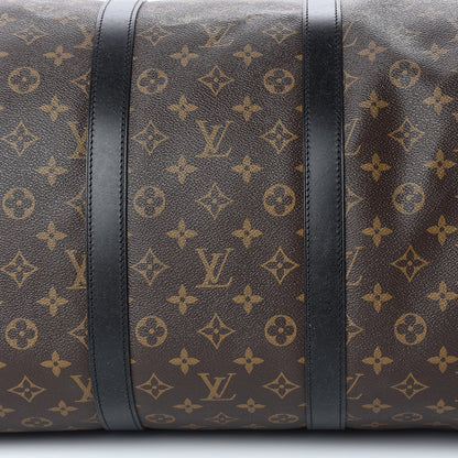 Louis Vuitton Monogram Macassar Keepall Bandouliere 55 10 of 15