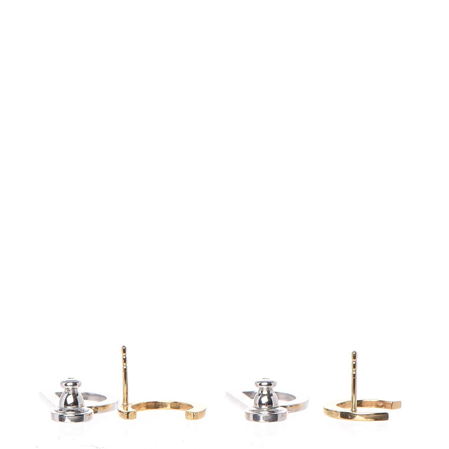 Your Dior Logo Stud Earrings Silver Gold