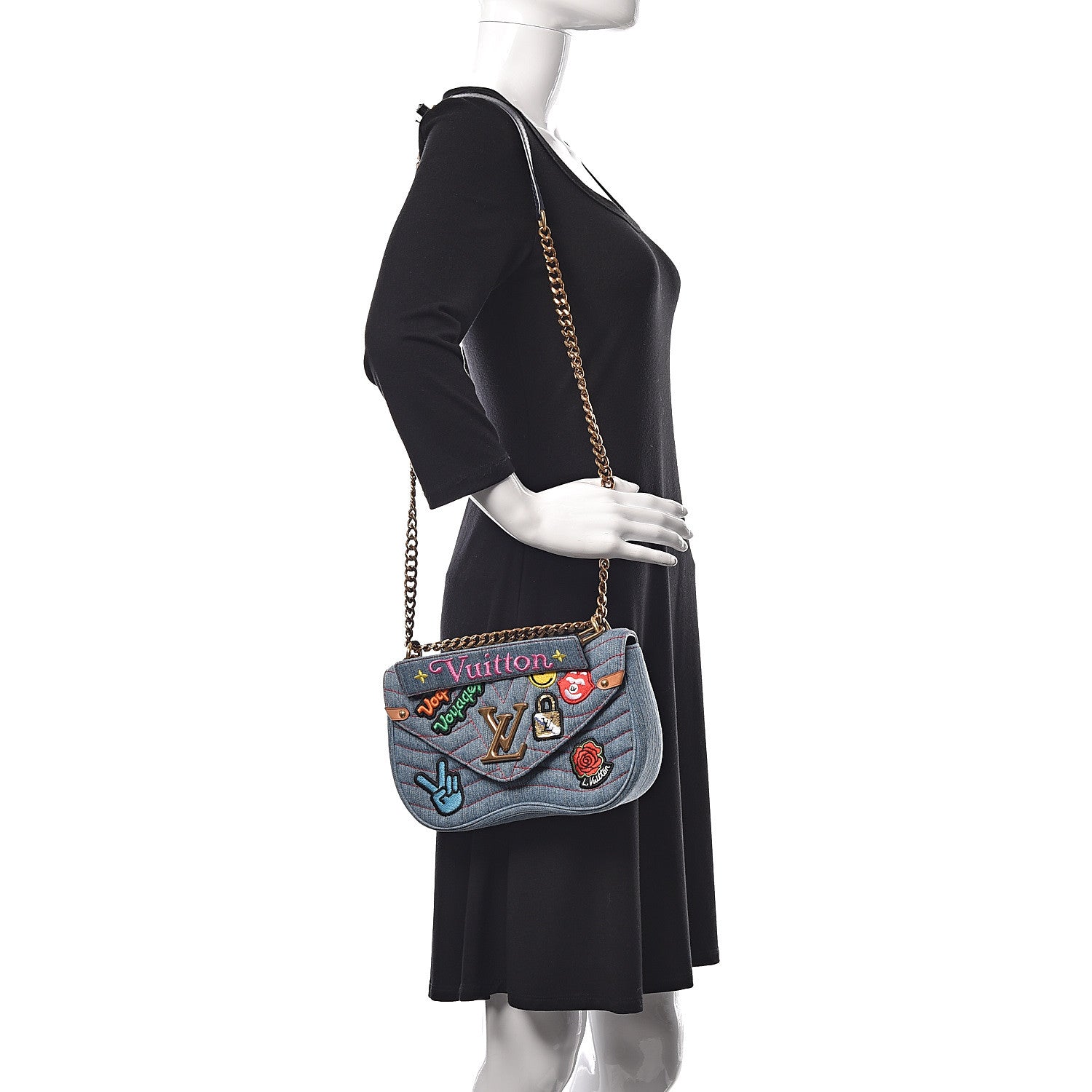 Louis Vuitton Denim New Wave Chain MM Blue 2 of 13