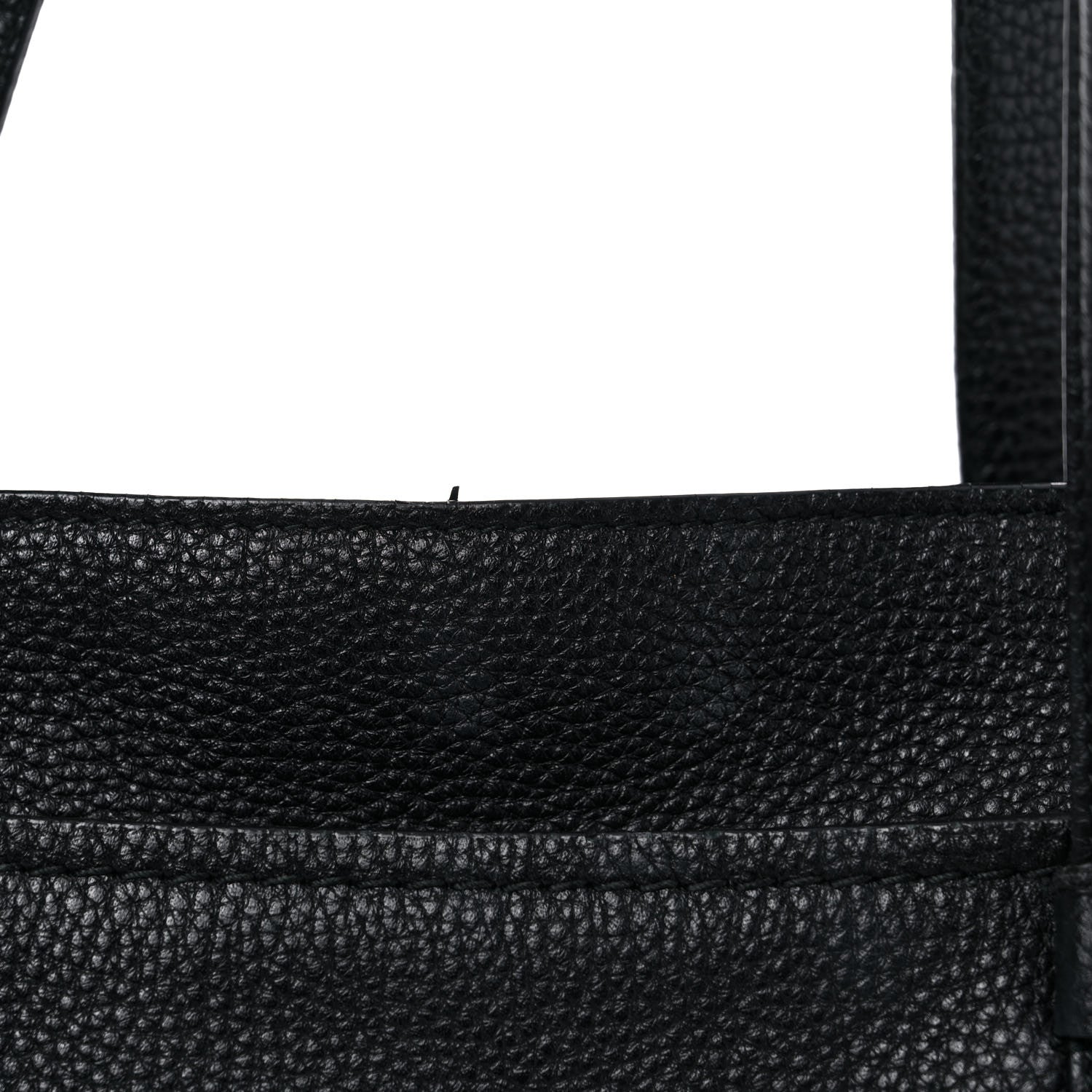 Salvatore Ferragamo Hammered Calfskin Double Handle Medium Amy Tote Black 11 of 14