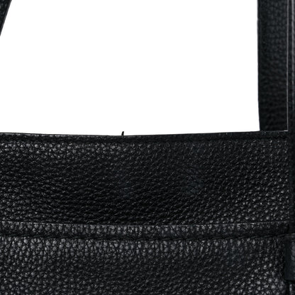 Salvatore Ferragamo Hammered Calfskin Double Handle Medium Amy Tote Black 11 of 14