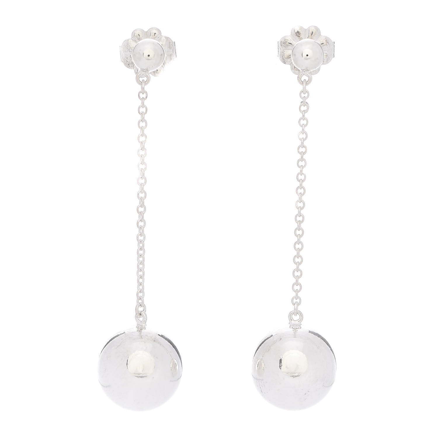 Tiffany Sterling Silver 10mm HardWear Ball Drop Earrings 1 of 4