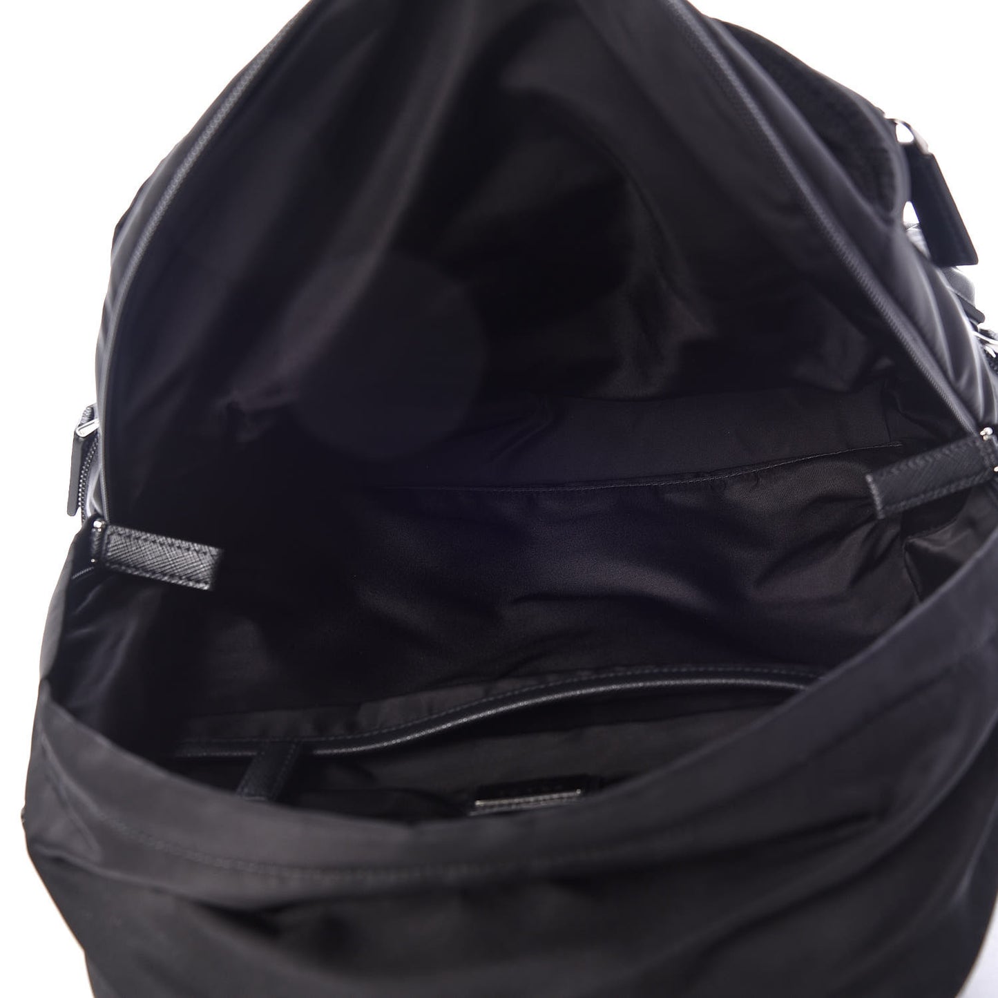 Nylon Montagna Saffiano Day Backpack Black