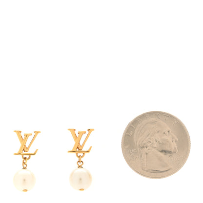 Louis Vuitton Pearl LV Louisa Iconic Earrings Gold 2 of 4