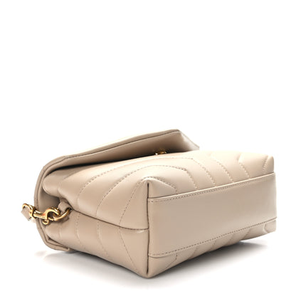 Saint Laurent Calfskin Y Quilted Monogram Toy Loulou Crossbody Bag Dark Beige 3 of 9