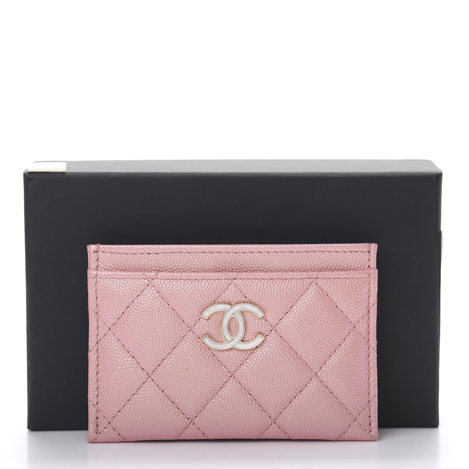 Chanel Iridescent Caviar Quilted Card Holder Rose Pink 9 of 9