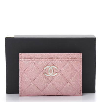 Chanel Iridescent Caviar Quilted Card Holder Rose Pink 9 of 9
