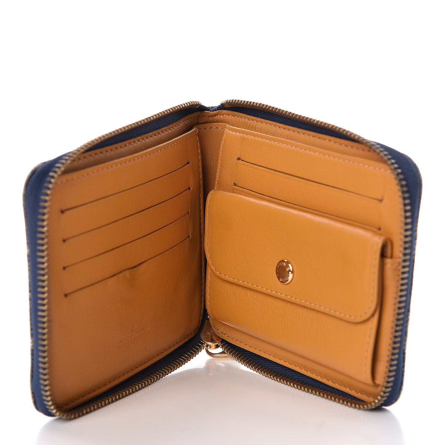 Denim Zip Compact Wallet Blue