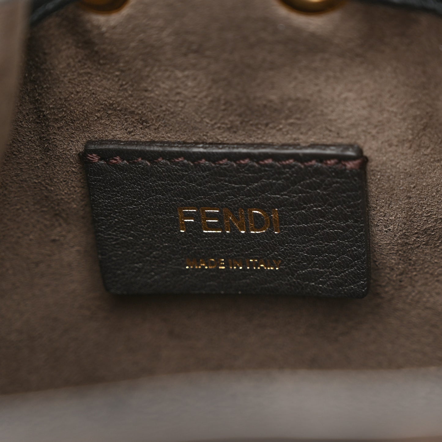 Vitello Liberty F is Fendi Bi-Color FF 1974 Embossed Mini Mon Tresor Bucket Bag Maya Black