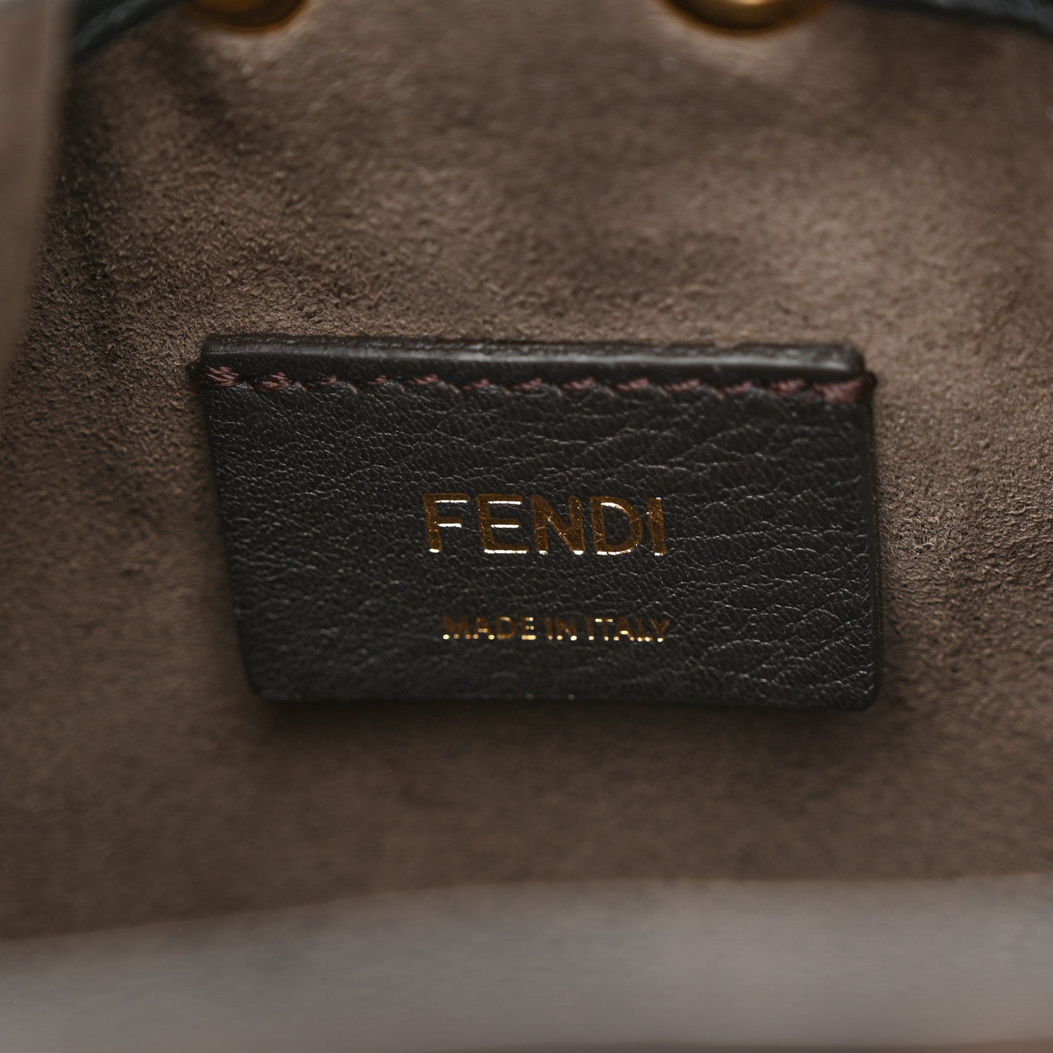 Fendi Vitello Liberty F is Fendi Bi-Color FF 1974 Embossed Mini Mon Tresor Bucket Bag Maya Black 6 of 10