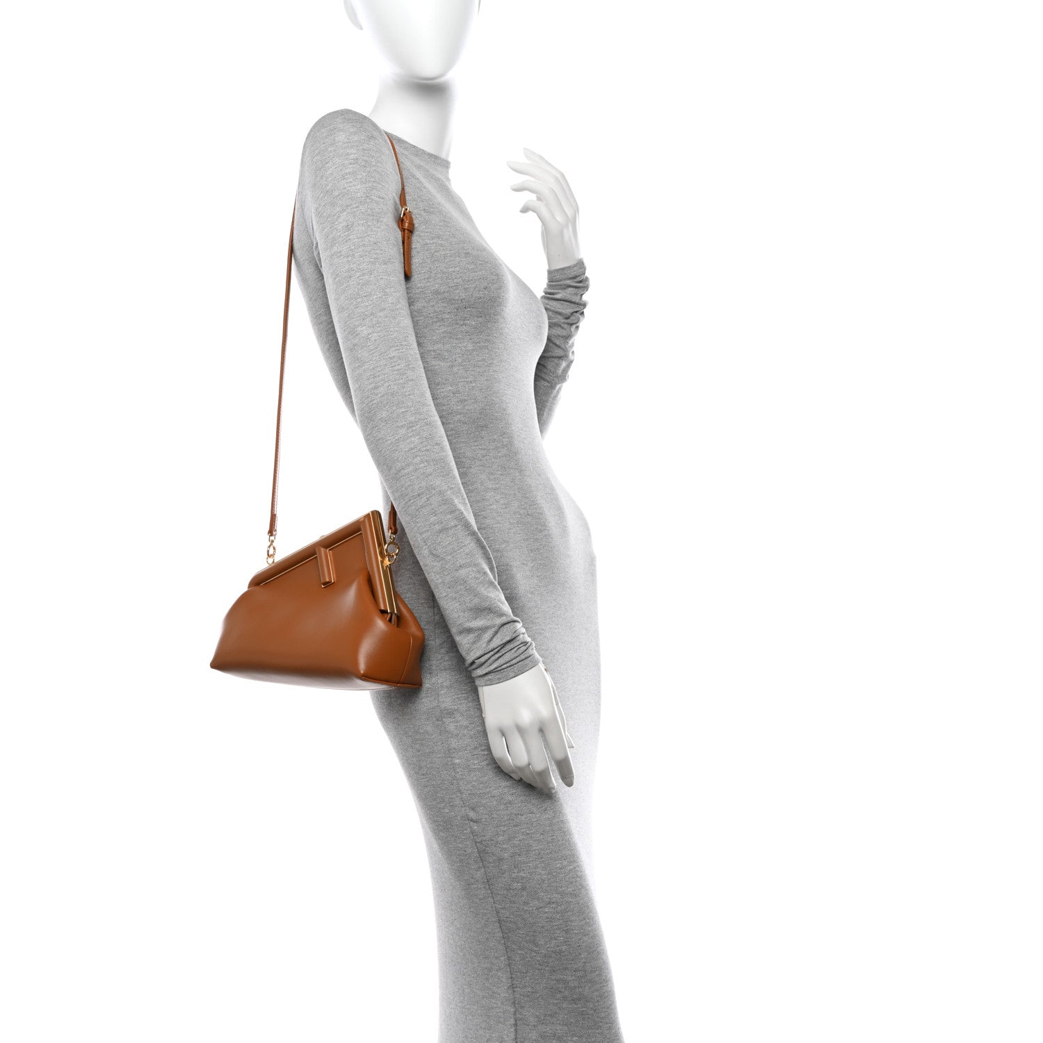 Fendi Shiny Nappa Small Fendi First Caramello 3 of 11