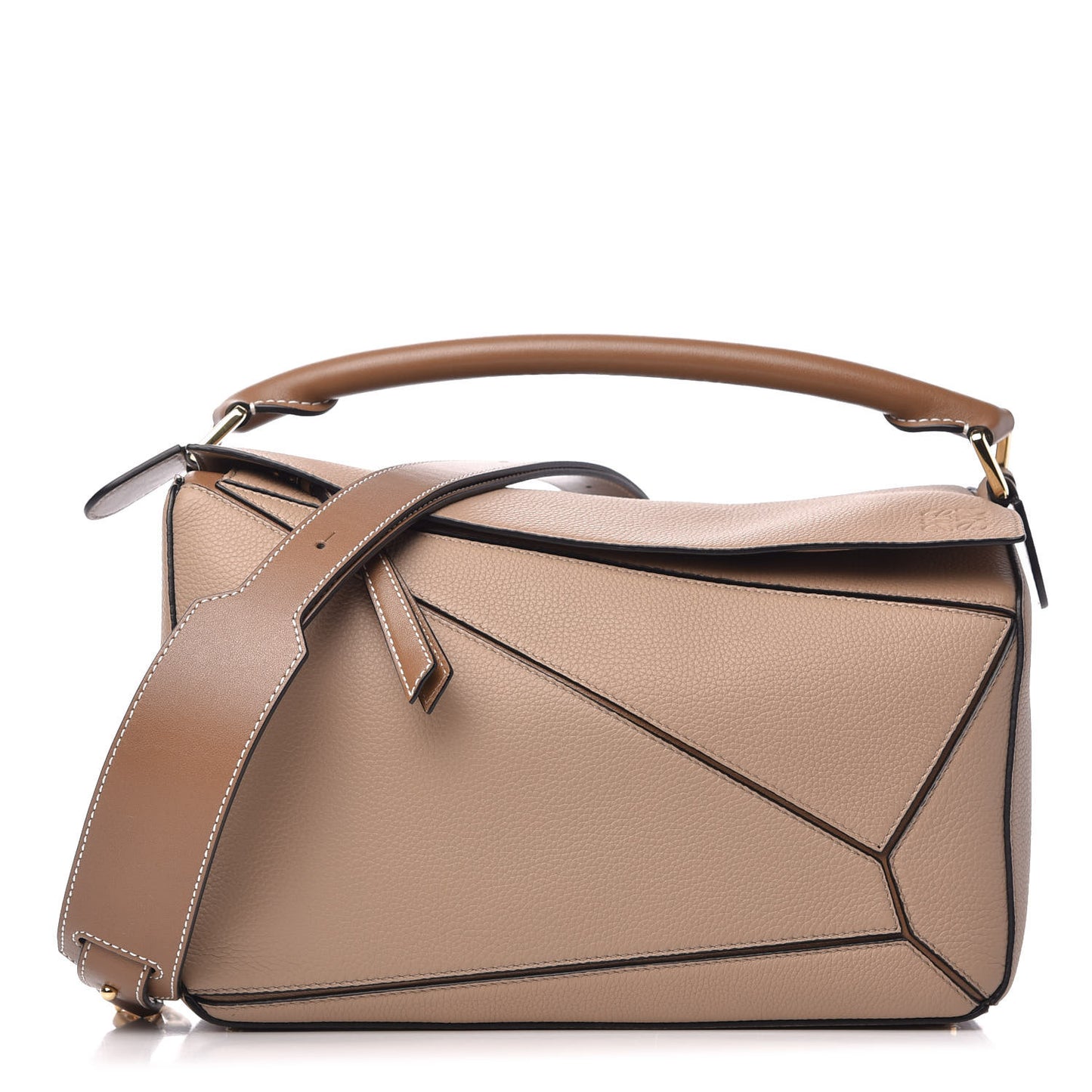 Calfskin Medium Puzzle Bag Sand Mink