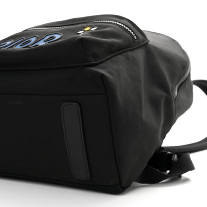 Christian Dior X KAWS Nylon Calfskin Logo Backpack Black 9 of 9