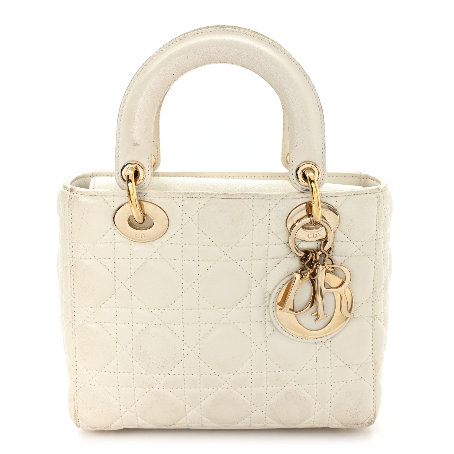 Christian Dior Lambskin Cannage Small My ABCDior Lady Dior White 1 of 12