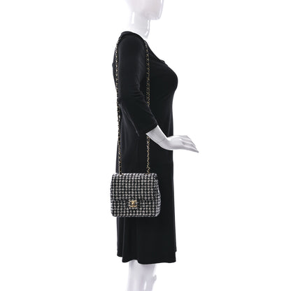Chanel Tweed Houndstooth Mini Square Flap Black White 2 of 9