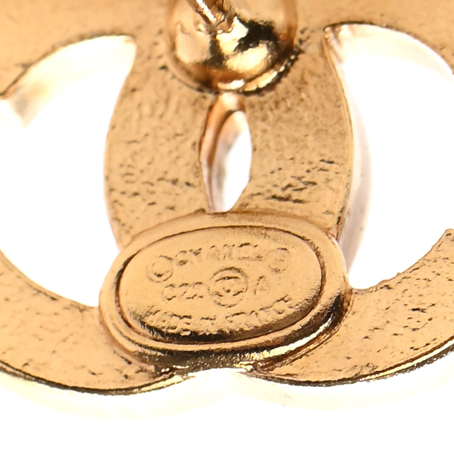 Chanel Pearl Studded CC Earrings Gold 4 of 4