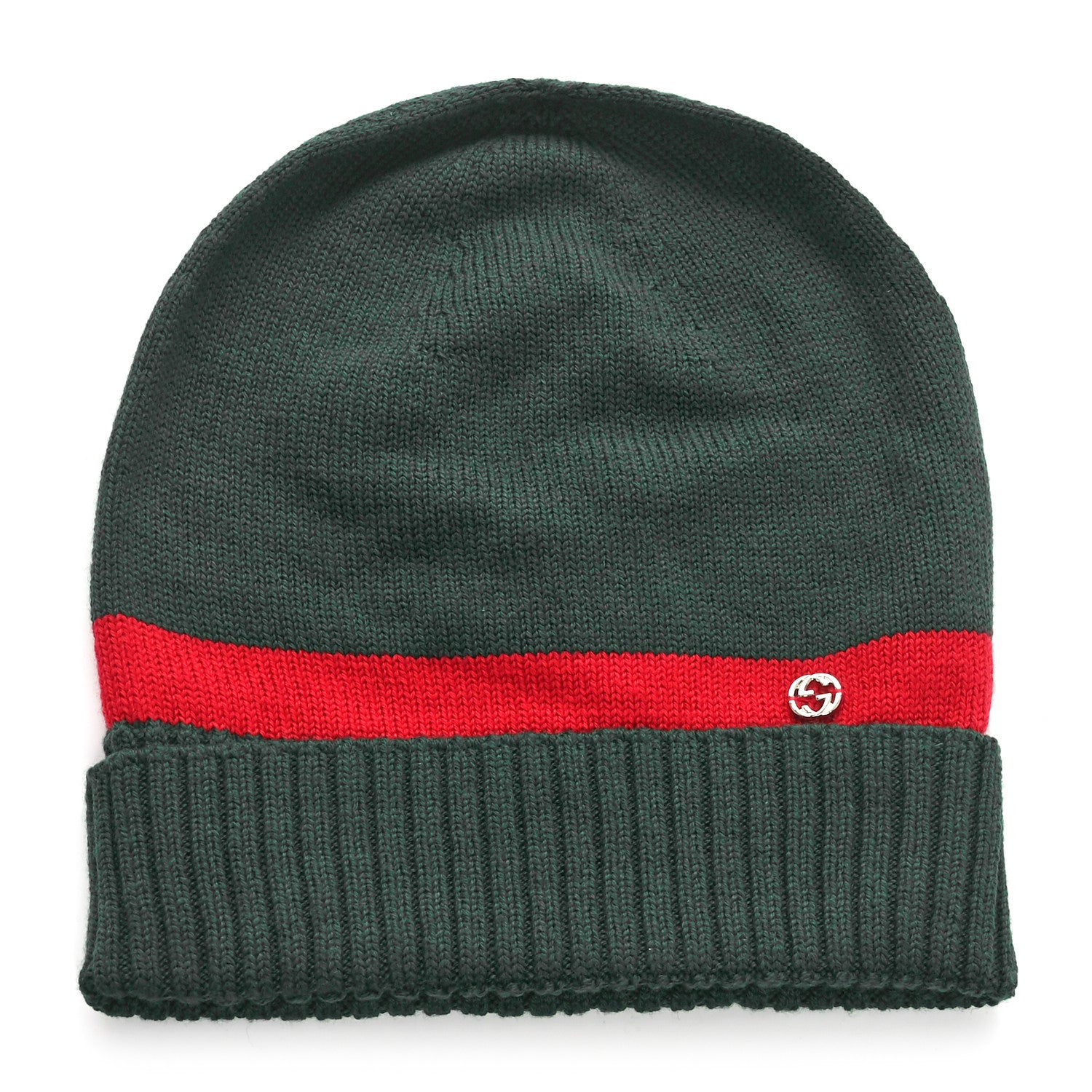 Gucci Wool Tricot Knit New Port Beanie Hat M Green Red 1 of 6
