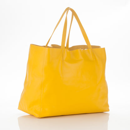 Celine Lambskin Horizontal Cabas Sun Yellow 3 of 8