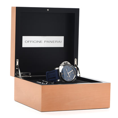Panerai Stainless Steel Rubber 44mm Luminor 1950 GMT Automatic Watch Blue PAM01033 5 of 5