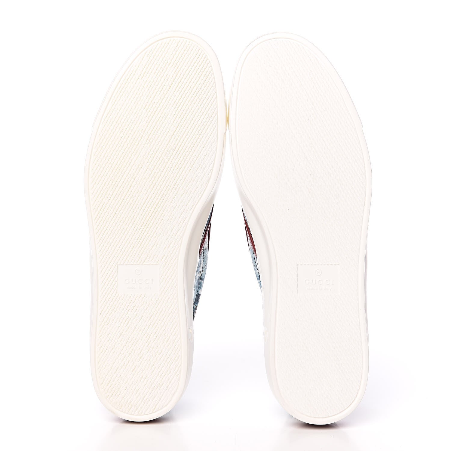 Gucci GG Supreme Monogram Blooms Womens Slip On Sneakers 37.5 Beige Blue Navy Red 5 of 9