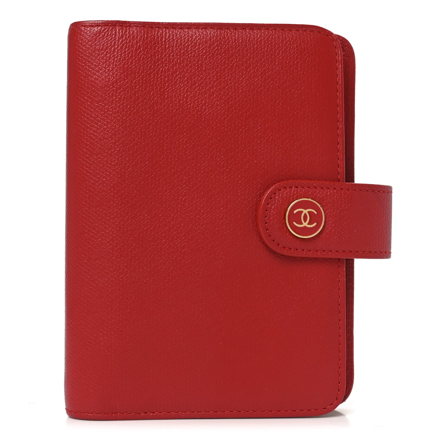 Chanel Grained Calfskin CC Button Pocket Agenda Cover Red 1 of 7