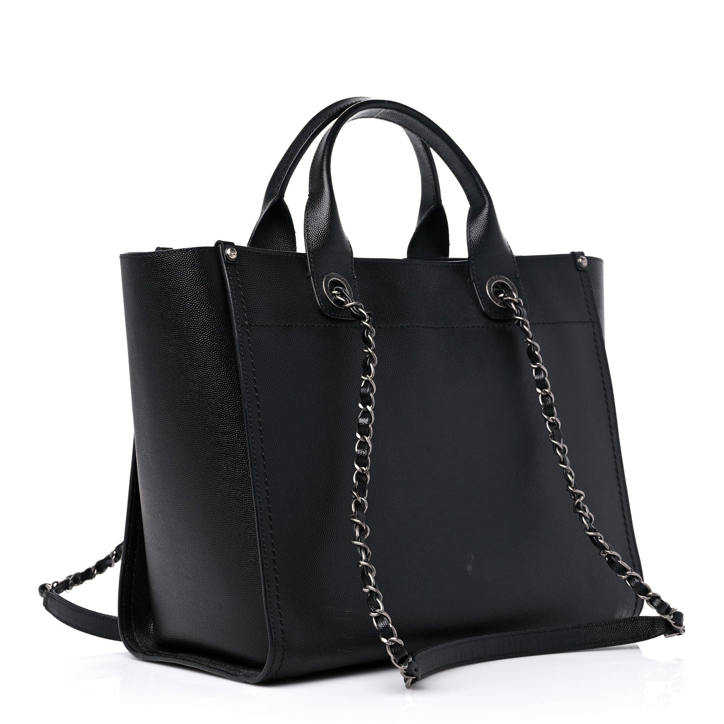 Caviar Small Studded Deauville Tote Black