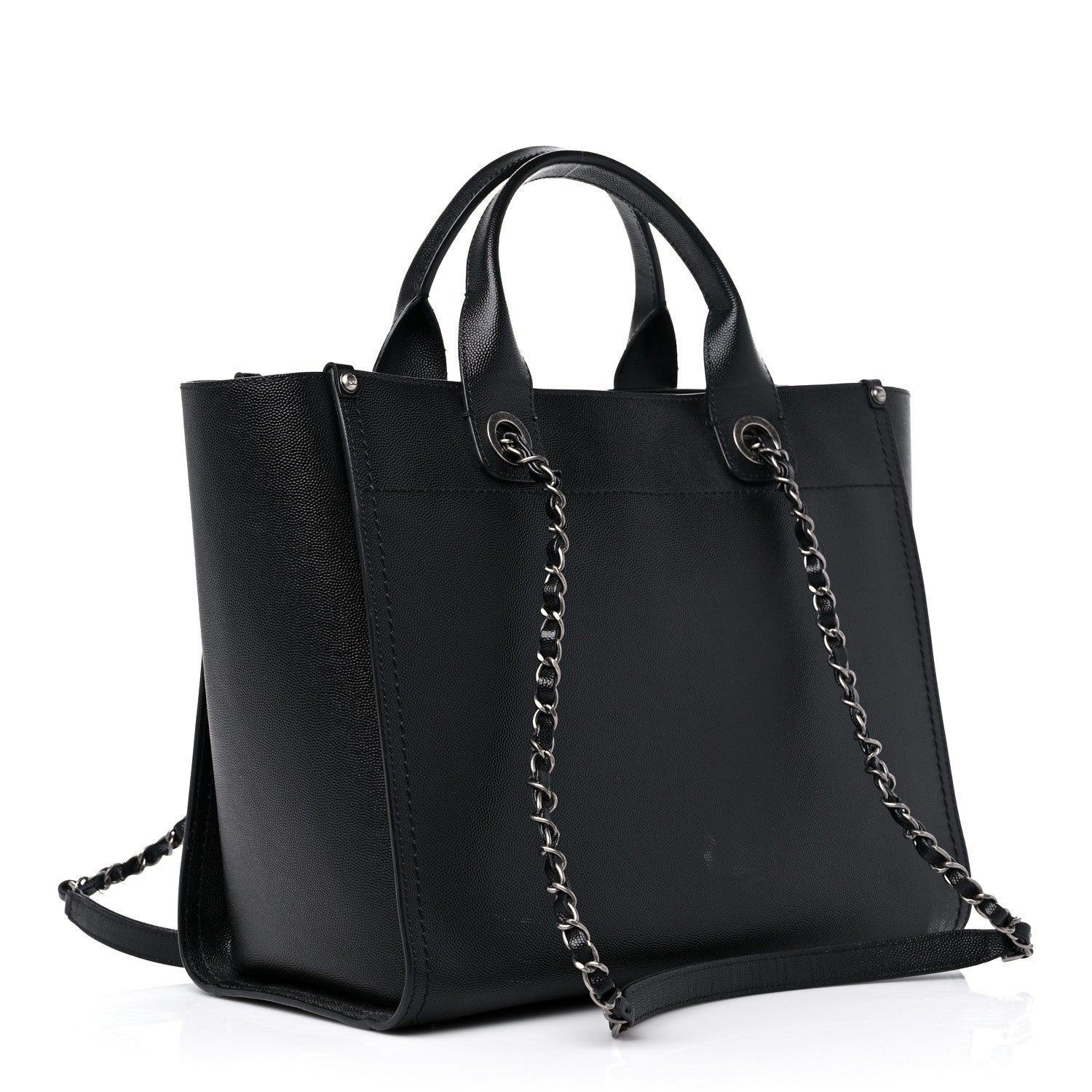 Chanel Caviar Small Studded Deauville Tote Black 3 of 16