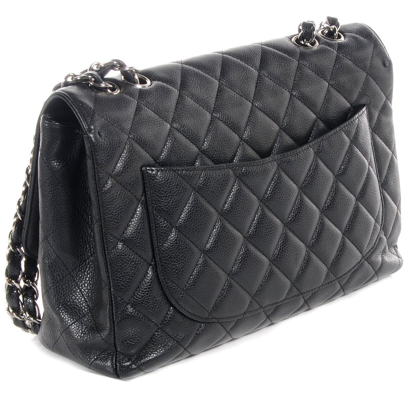 Caviar Jumbo Single Flap Black