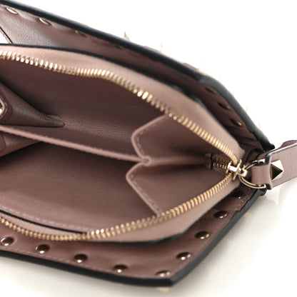 Valentino Garavani Calfskin Rockstud Compact Bi-Fold Wallet Poudre 4 of 12