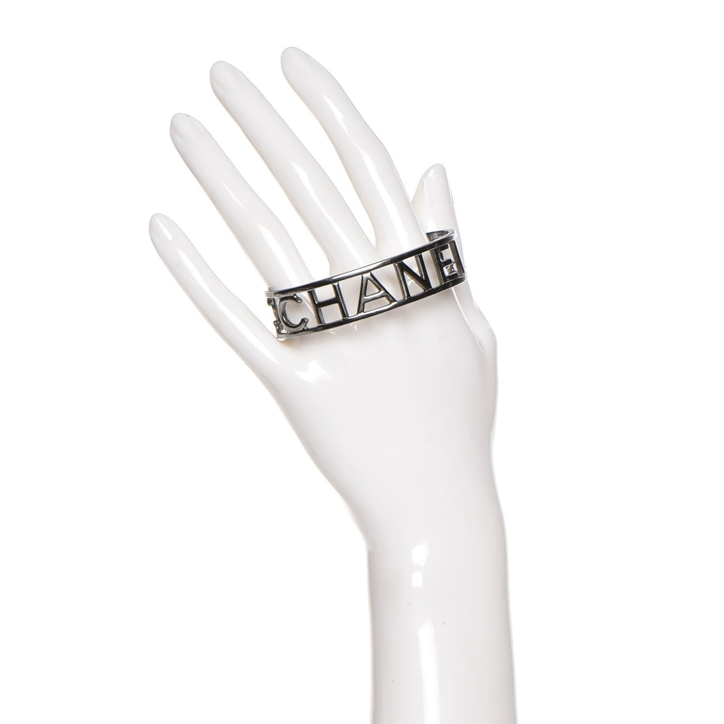 Metal Logo Cuff Silver