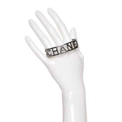 Chanel Metal Logo Cuff Silver 2 of 6