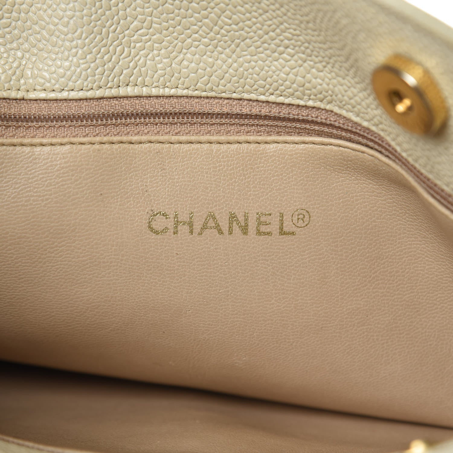 Chanel Caviar Flap Shoulder Bag Beige Clair 6 of 14