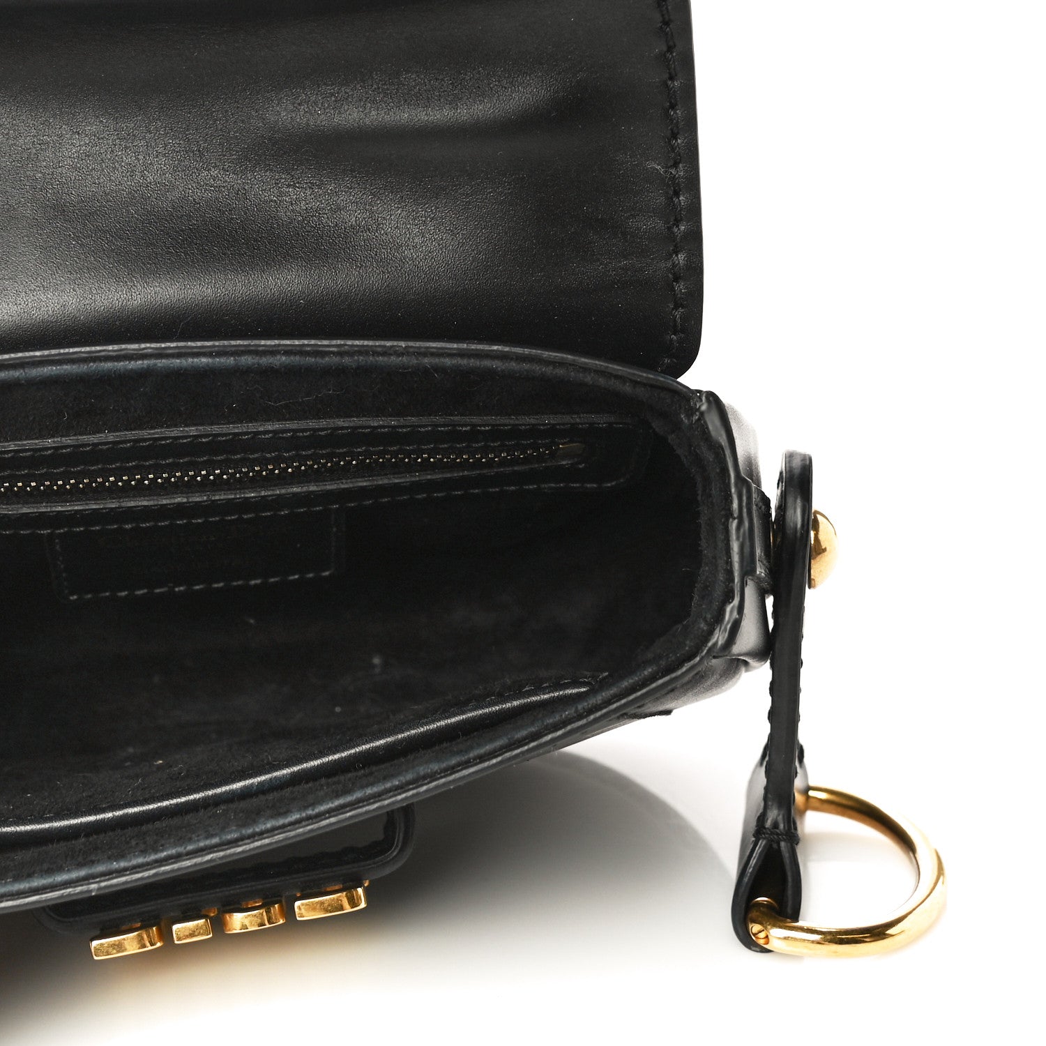 Christian Dior Calfskin Mini D Fence Saddle Bag Black 5 of 16