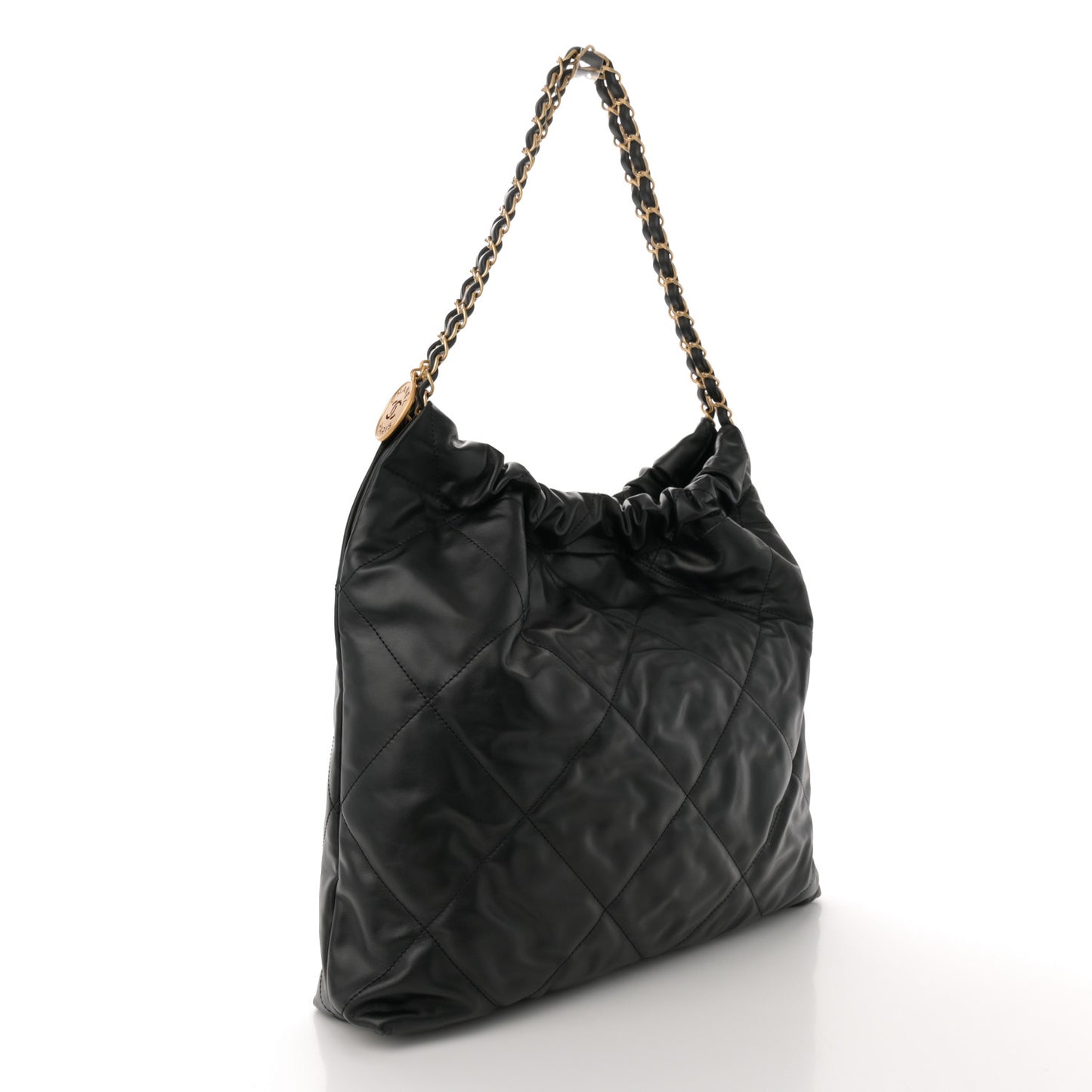 Calfskin Quilted Chanel 22 Black