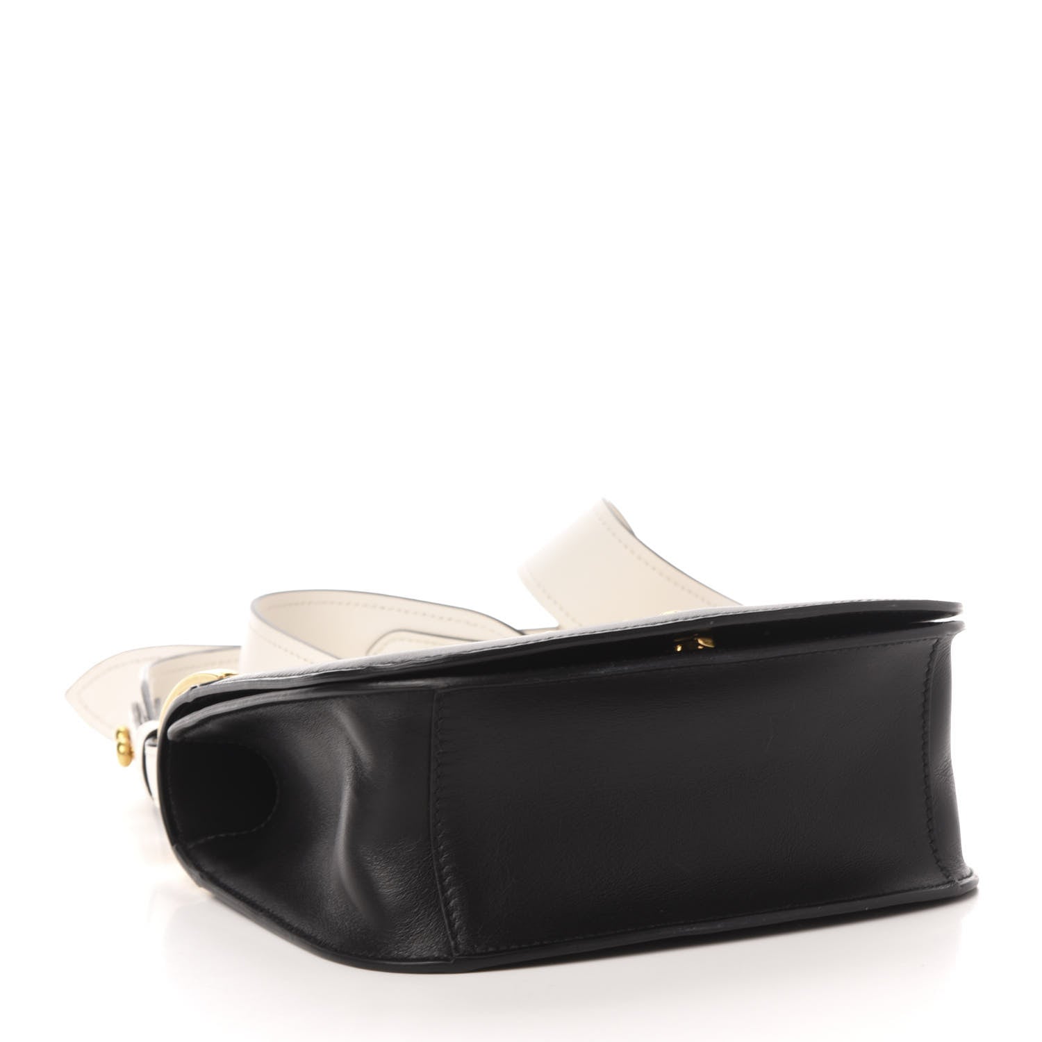 Prada City Calf Pionniere Saddle Bag Black White 4 of 10
