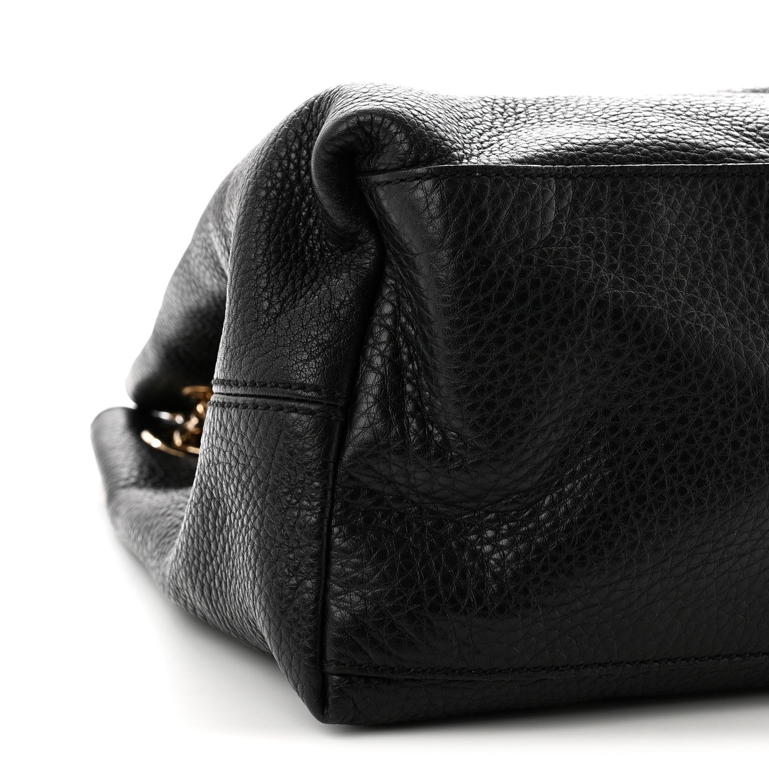 Gucci Pebbled Calfskin Medium Soho Chain Shoulder Bag Black 9 of 10