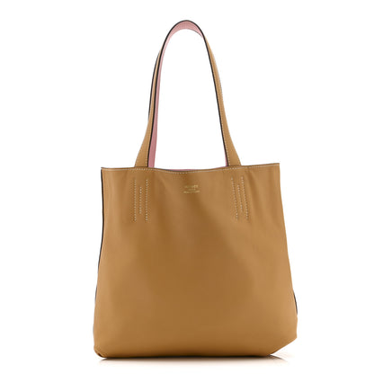 Hermes Veau Sikkim Swift Double Sens 28 Reversible Tote Rose Sakura Curry 1 of 17