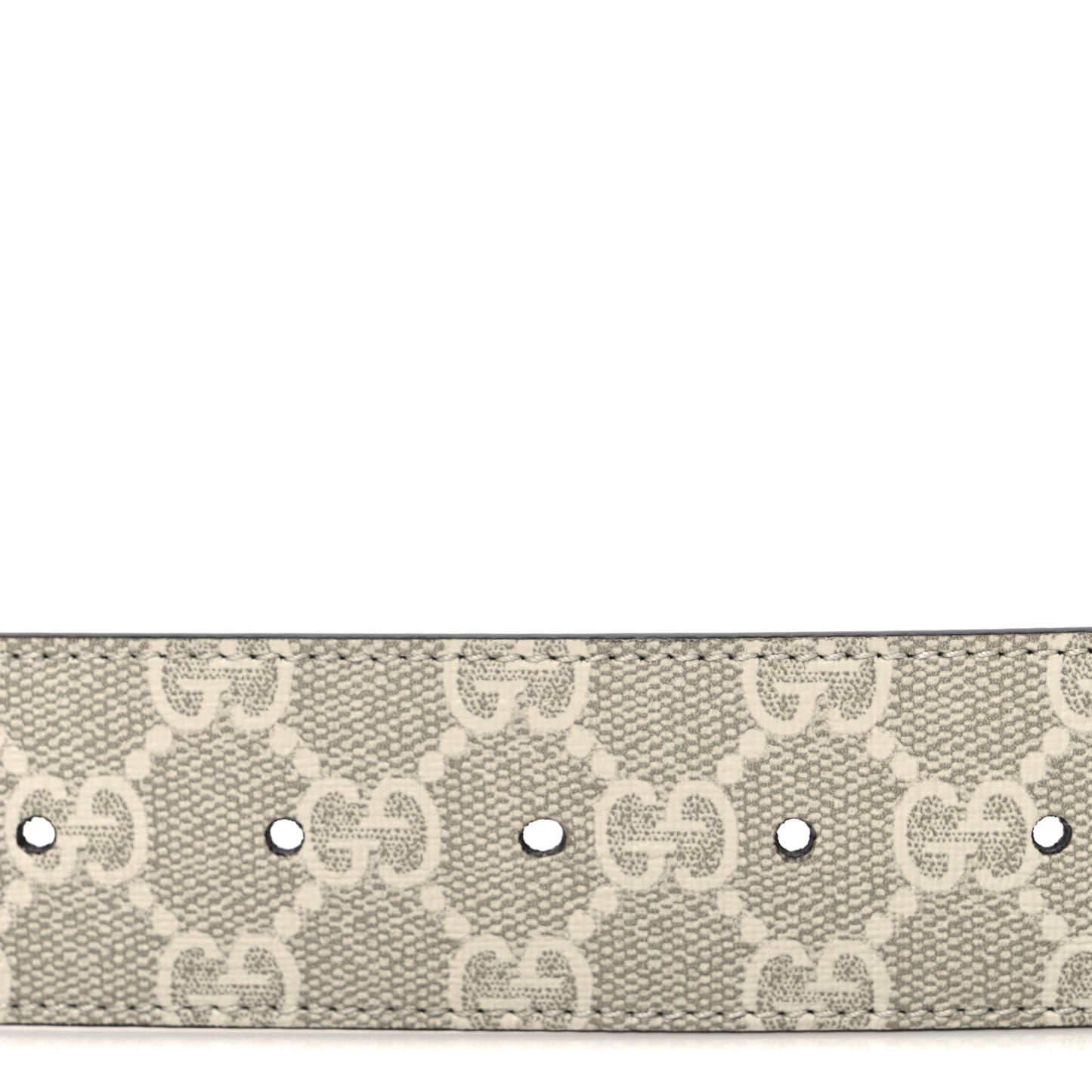 GG Supreme Monogram Plutone Calfskin Enamel Double G 40mm Belt 75 30 Beige Ebony Mystic White