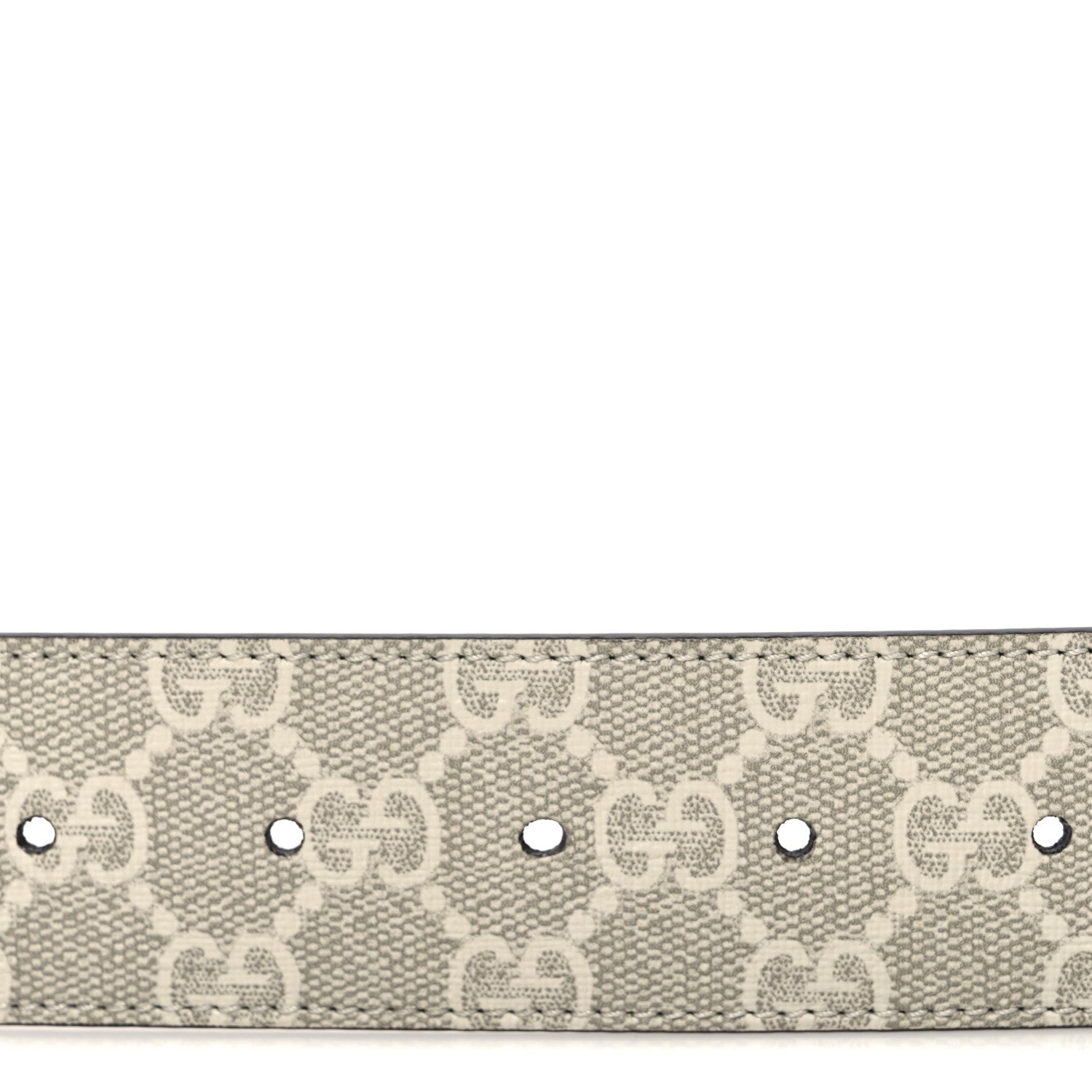 Gucci GG Supreme Monogram Plutone Calfskin Enamel Double G 40mm Belt 75 30 Beige Ebony Mystic White 3 of 5