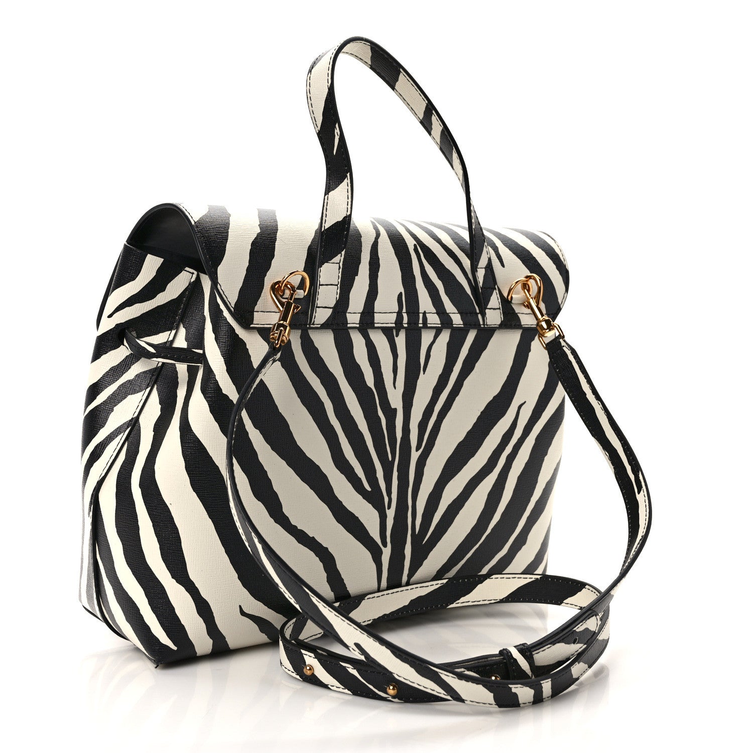Mansur Gavriel Saffiano Zebra Print Mini Lady Bag Black White 3 of 12